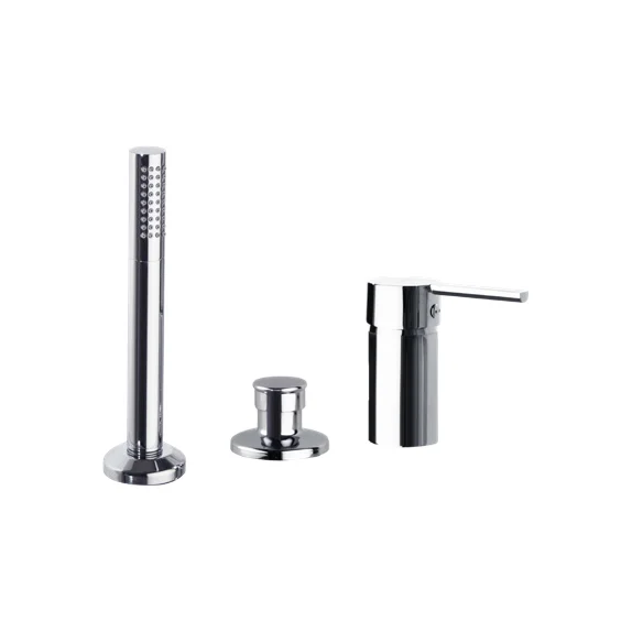 Смеситель однорычажный на борт ванны встраиваемый с душевым комплектом DRAKO 333302SCAM