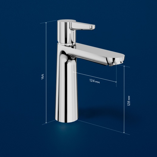 Смеситель для раковины Urbatec Veneto без донного клапана, хром (CR) - VE50714CR Смеситель для раковины Urbatec Veneto без донного клапана, хром (CR) - VE50714CR