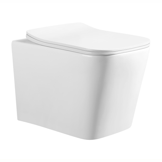 URBATEC URBP42303WH Унитаз подвесной 520x340x370 мм Rimless Viva Style, с сиденьем, белый глянец