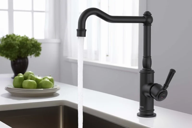 Смеситель для кухни AQUATEK, матовый черный AQ1580MB КЛАССИК