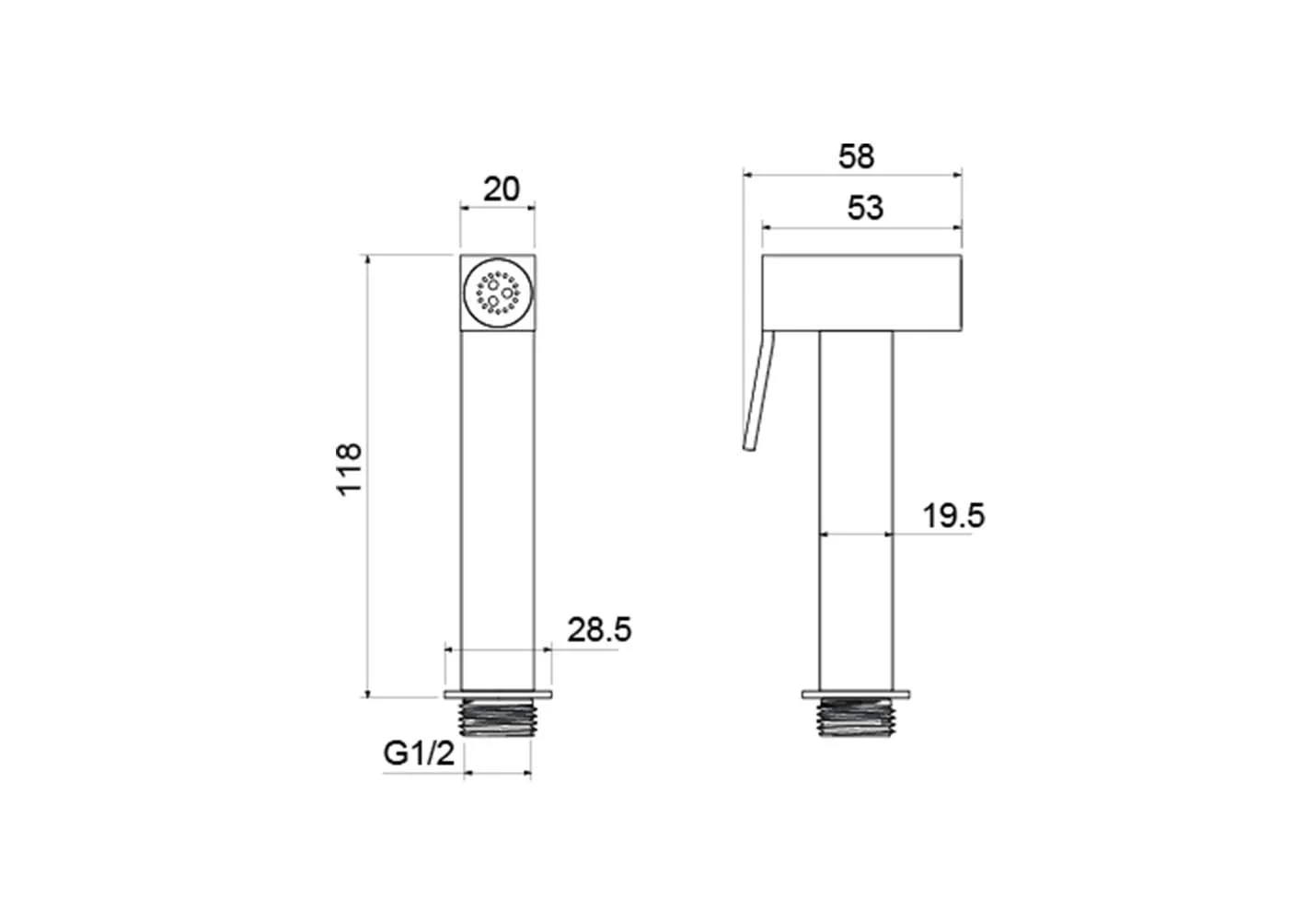 Гигиенический ручной душ AQUATEK, матовый черный AQ2058MB