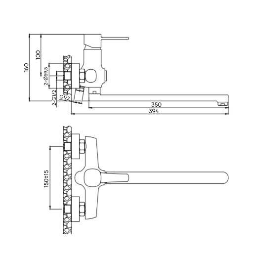 Смеситель для ванны с длинным изливом Urbatec Evolution без аксессура, хром (CR) - EV22823CR Смеситель для ванны с длинным изливом Urbatec Evolution без аксессура, хром (CR) - EV22823CR