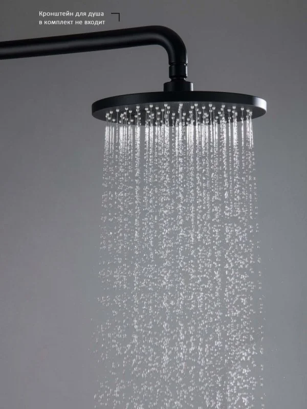 Круглый верхний душ  220*12 мм AQUATEK, матовый черный AQ2086MB