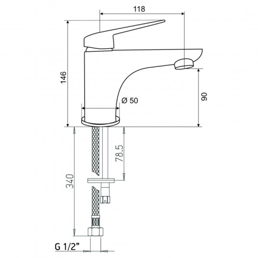 Смеситель для раковины PAINI Laguna LACR205 без донного клапана, хром (CR) Смеситель для раковины PAINI Laguna LACR205 без донного клапана, хром (CR)