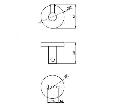 Крючок для ванной одинарный NIZA Nofer 16849.N черный