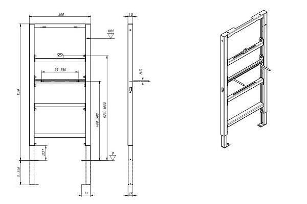 Инсталляция HYDROSMART для писсуара с креплением к полу и стене 07804.N Инсталляция HYDROSMART для писсуара с креплением к полу и стене 07804.N