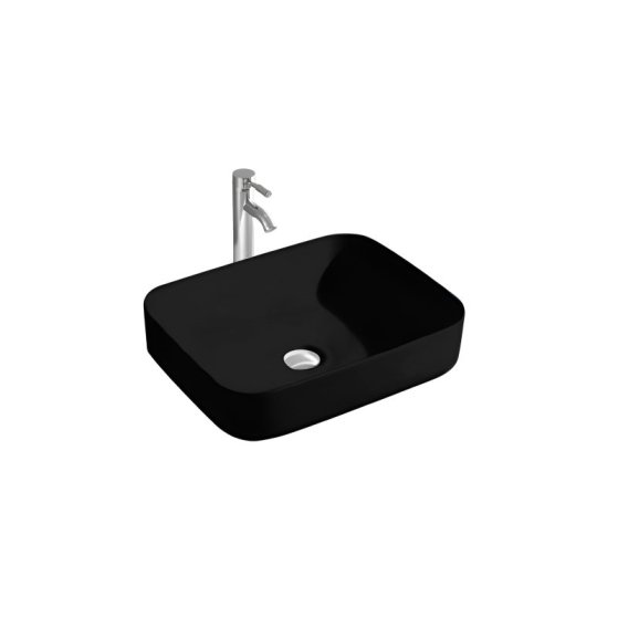 Раковина накладная для установки на столешницу AQUATEK ВЕГА AQ5515-MB 500*390*130, матовый черный