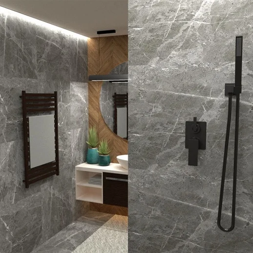 Смеситель для ванны PAINI Grazia 21PZ6911 встраиваемый, черный брашированный PVD (PZ)