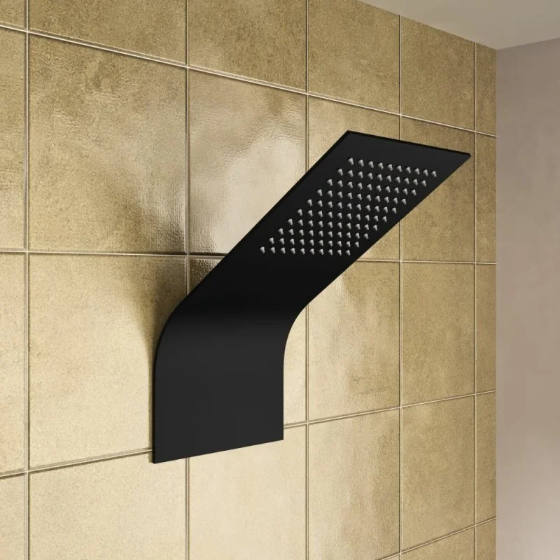 Излив душевой настенный тропический HYDROTHERAPY RIKSNM черный