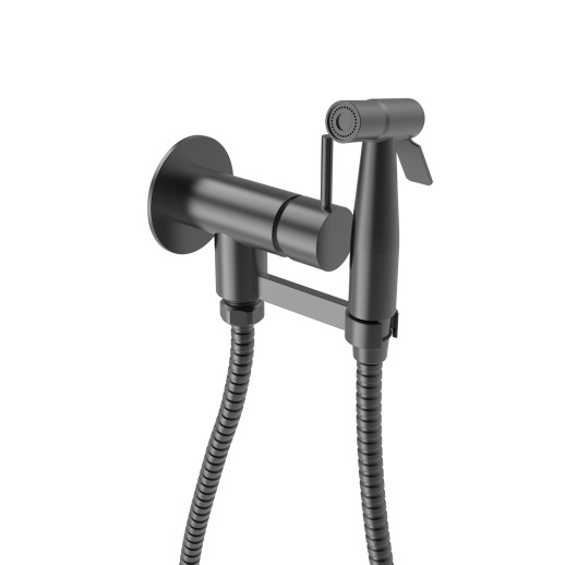 Смеситель с гигиеническим душем PAINI Isola ISPZ442 встраиваемый, черный брашированный PVD (PZ)