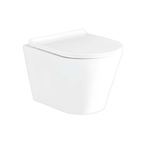 Унитаз подвесной безободковый AQUATEK АЛЬФА 520 x 370 x 330 мм плавного закрывания