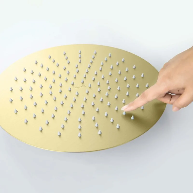 AQ2075BG круглый верхний душ  300*2 мм, шлиф. золото