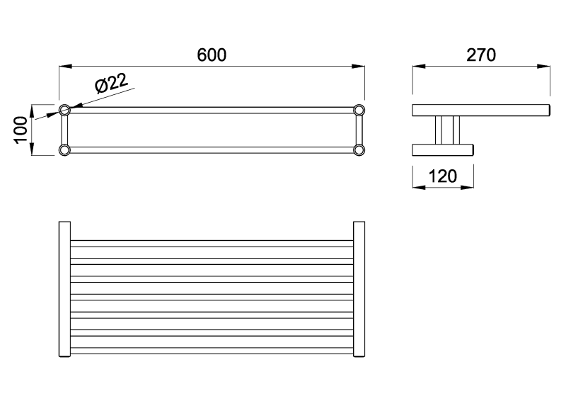 Полка с вешалом для полотенец ROMA Nofer 16822.S