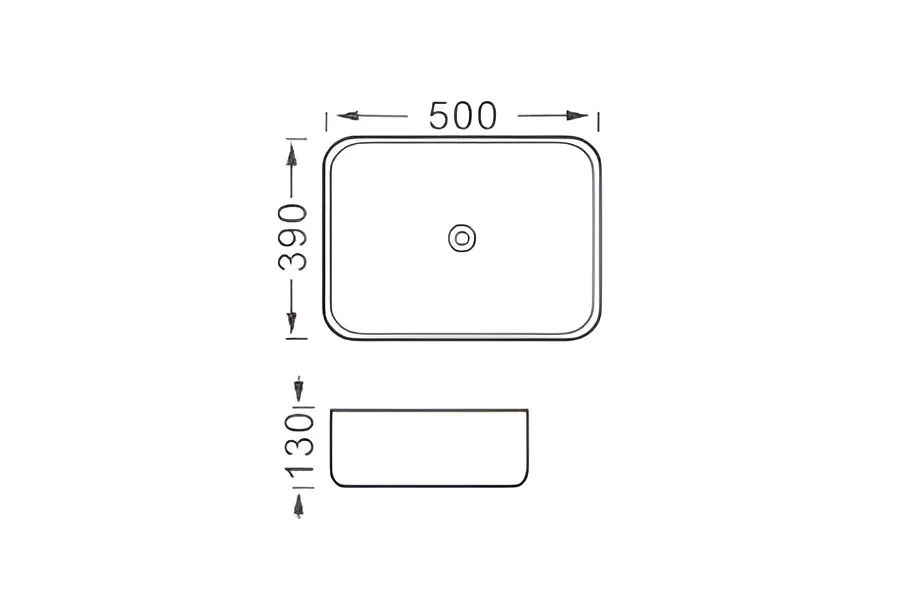 Раковина накладная для установки на столешницу AQUATEK ВЕГА AQ5515-MW 500*390*130, матовый белый