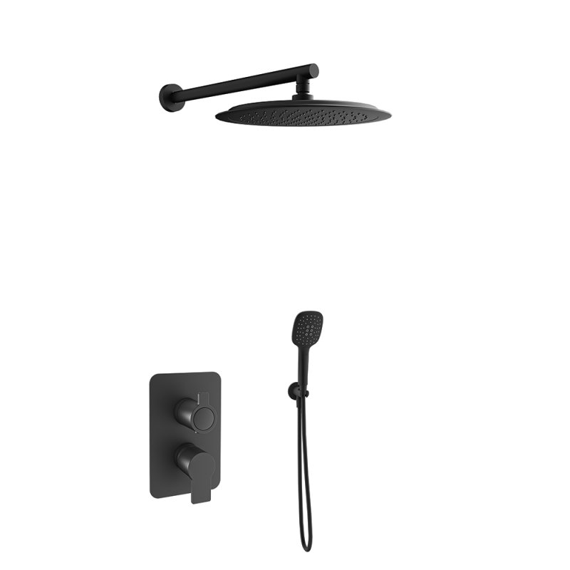 Душевая термостатическая система без излива с регулировкой высоты BLAUTHERM 941512RP300NM чёрный