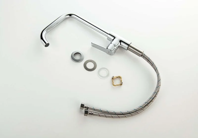 AQ1781CR ЛУГАНО смеситель для кухни (квадратный излив), хром