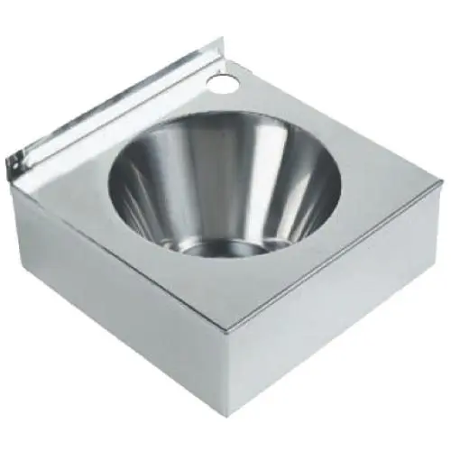 Раковина из нержавеющей стали настенная  квадратная антивандальная Nofer 13038.B