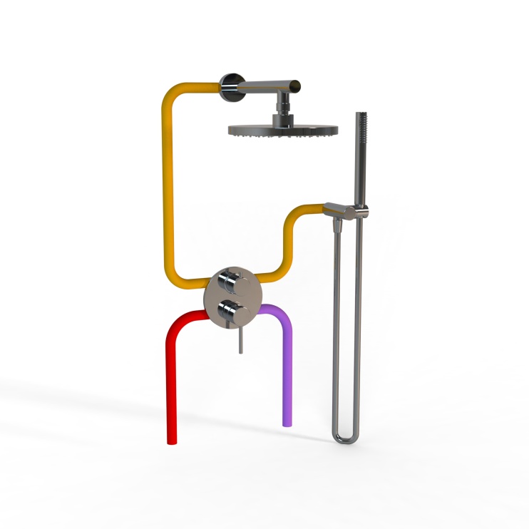Комплект на 2 потребителя Cox PAINI 78CRSET26911SH, для душа, хром Комплект на 2 потребителя Cox PAINI 78CRSET26911SH, для душа, хром