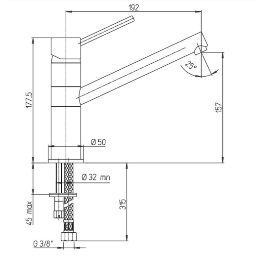 Смеситель для кухни PAINI Cox 78CR573KM, хром (CR) Смеситель для кухни PAINI Cox 78CR573KM, хром (CR)