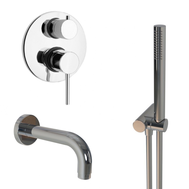 Комплект на 2 потребителя Cox PAINI 78CRSET26911BATH, для ванны с ручным душем, хром