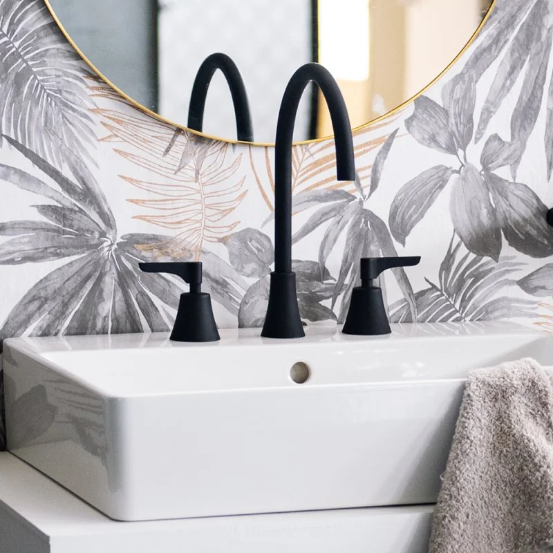 Смеситель для раковины на 3 отверстия ADAGIETTO 914201MLNM чёрный