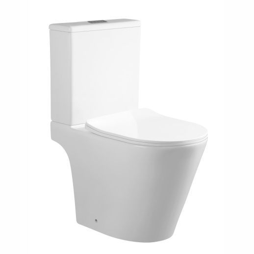 URBATEC URB098380BF Унитаз-компакт 605х370х800 мм Rimless Nove, с сиденьем, выпуск Vario, белый глянец