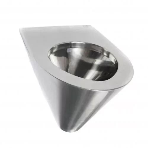 Унитаз из нерж. стали без сливного бака треугольный матовый подвесной Nofer 13018.S