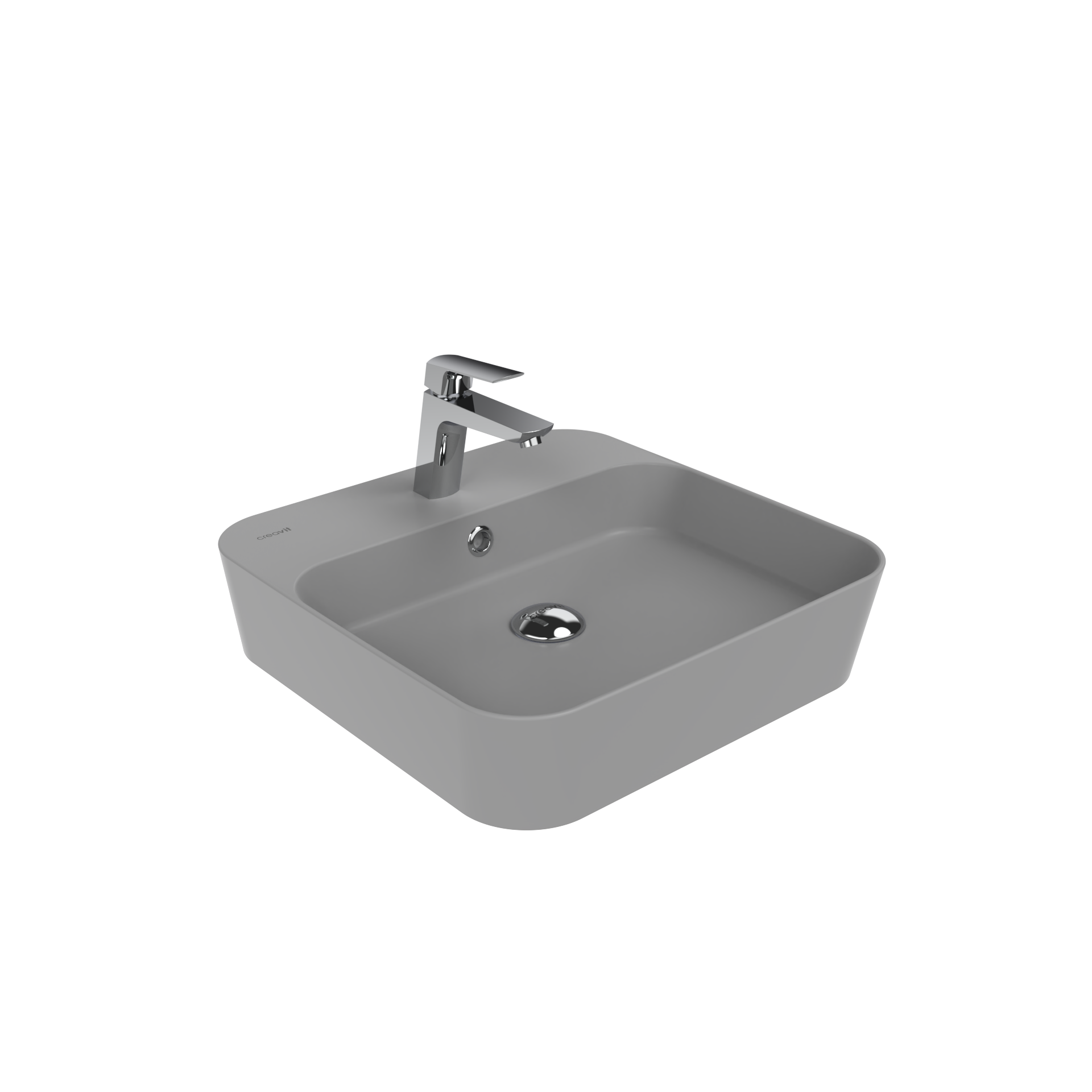 CREAVIT Раковина мебельная (45 см) ХОЛОДНЫЙ СЕРЫЙ МАТОВЫЙ LP046-00CG00E-0000