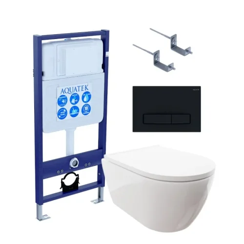 SET AQUATEK ПОЛАРИС (рама AQUATEK Standard INS-0000012, унитаз ПОЛАРИС AQ0700-00,  крепеж KKI-0000002 , панель KDI0000025)