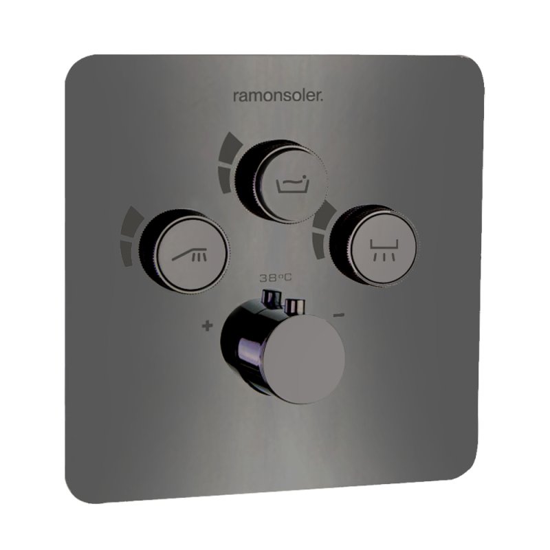 Встраиваемый термостатический смеситель для душа на 3 выхода RS SMART 85T301SGR графит