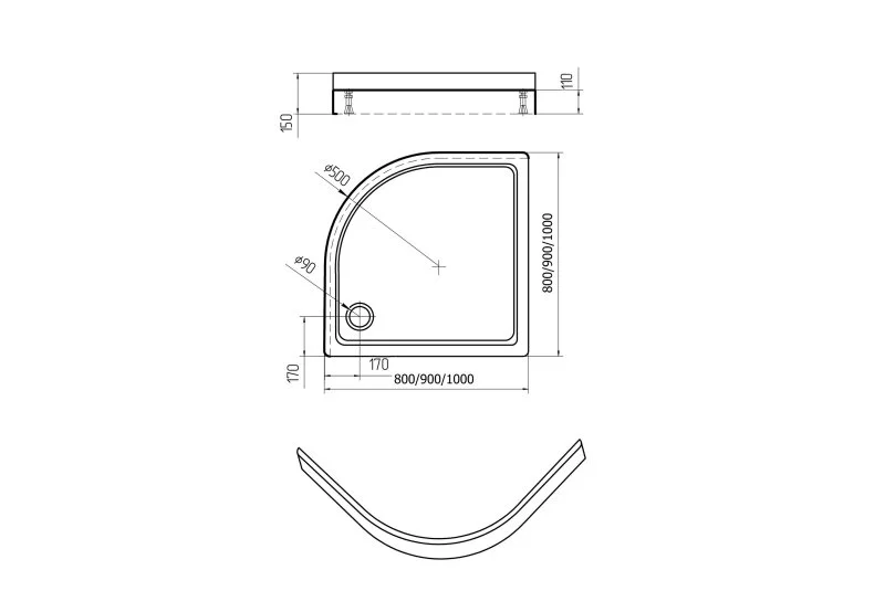Душевой поддон акриловый Aquatek DPA-0000007