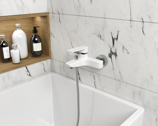 Смеситель для ванны, PAINI Nove 09BY111LMKM белый Смеситель для ванны, PAINI Nove 09BY111LMKM белый