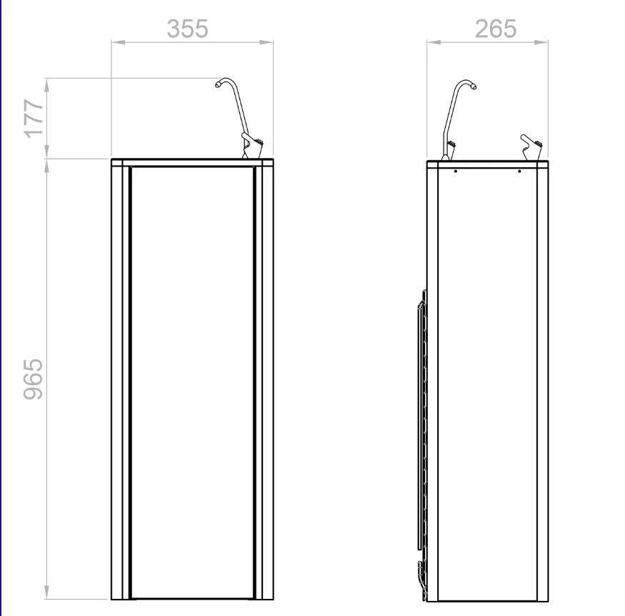 Фонтан питьевой Nofer напольный с двумя кранами глянцевый Nofer 10006.B