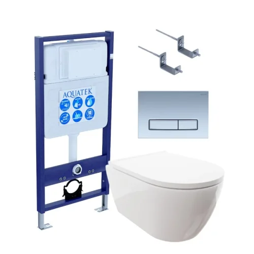 SET AQUATEK ПОЛАРИС (рама AQUATEK Standard INS-0000012, унитаз ПОЛАРИС AQ0700-00,  крепеж KKI-0000002 , панель KDI0000024)
