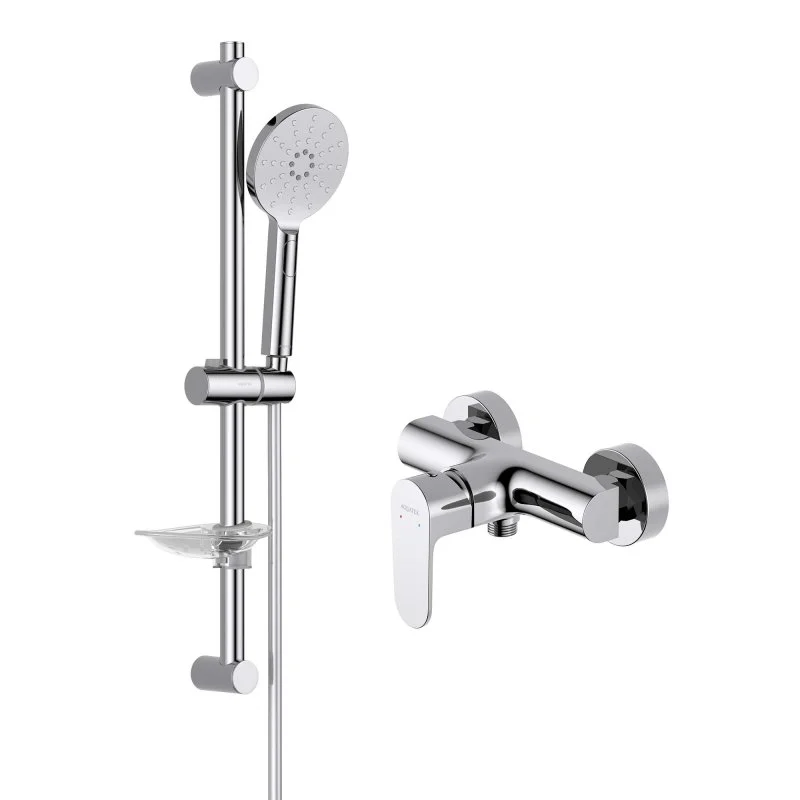 AQ1260CR ОБЕРОН смеситель для душа ,  AQ2014CR ОБЕРОН душевой гарнитур 3jet 60 см