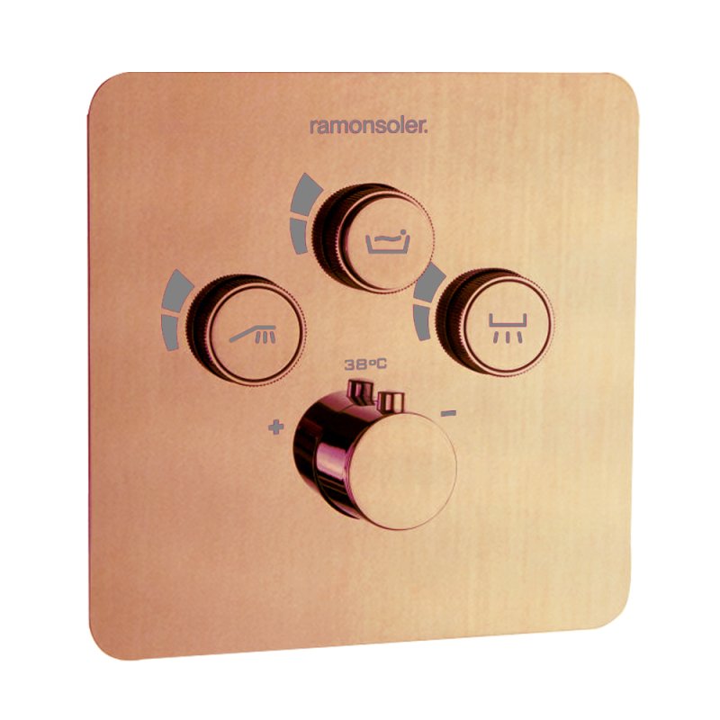 Встраиваемый термостатический смеситель для душа на 3 выхода RS SMART 85T301SCUC медь