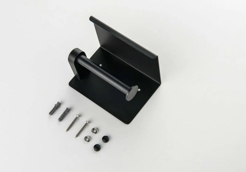 Бумагодержатель с полкой AQUATEK, матовый черный AQ4939MB ЕВРОПА