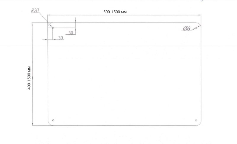 Зеркало из нержавеющей стали 500*700 мм SAWY SNZ8