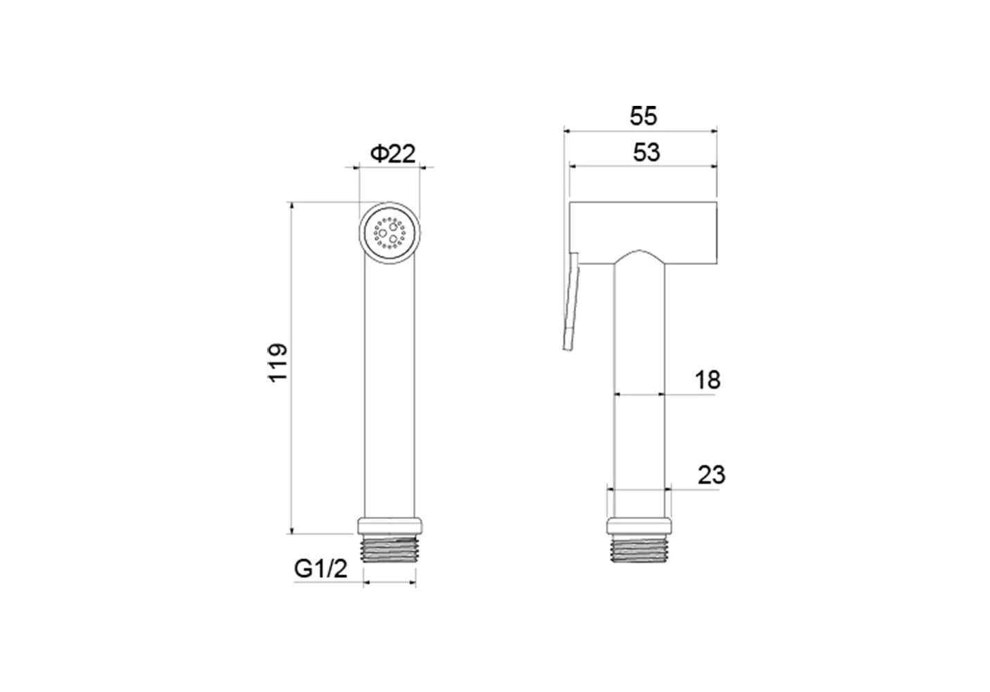 AQ2057BGM гигиенический ручной душ, оружейная сталь