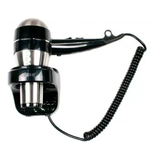 Фен HOTELline настенный с антивандальной защитой 1800 W черный/матовый Nofer 02058.S