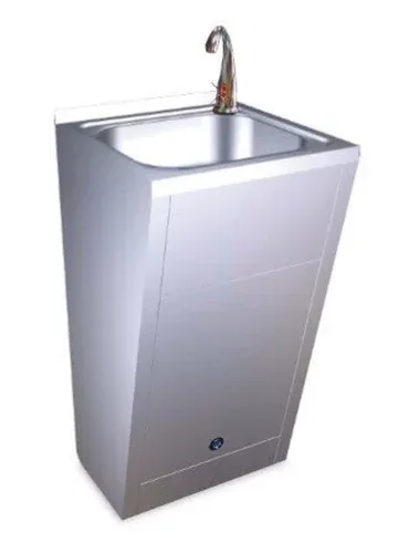 Умывальник с пьедесталом и сенсором для включения подачи воды Nofer 13044.BAT