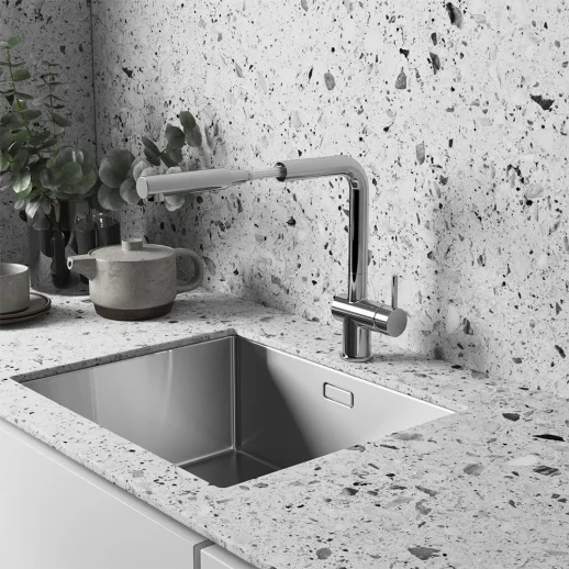 Смеситель для кухни PAINI Cucina HDCR566KM выдвижной излив, хром (CR) Смеситель для кухни PAINI Cucina HDCR566KM выдвижной излив, хром (CR)