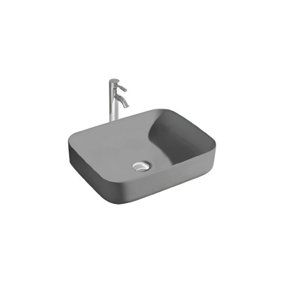 Раковина накладная для установки на столешницу AQUATEK ВЕГА  AQ5515-MG 500*390*130, матовый серый