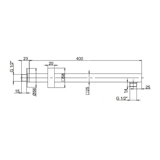 Кронштейн для верхнего душа PAINI 50PZ745QQ40 400 мм. квадратный, черный брашированный PVD (PZ) Кронштейн для верхнего душа PAINI 50PZ745QQ40 400 мм. квадратный, черный брашированный PVD (PZ)
