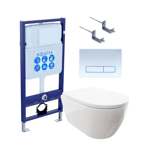 SET AQUATEK ПОЛАРИС (рама AQUATEK Standard INS-0000012, унитаз ПОЛАРИС AQ0700-00,  крепеж KKI-0000002 , панель KDI0000022)