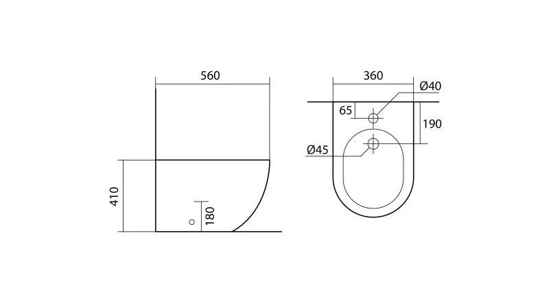 Биде напольное AQUATEK ЕВРОПА AQ1017-00 560*360*410 мм, цвет белый
