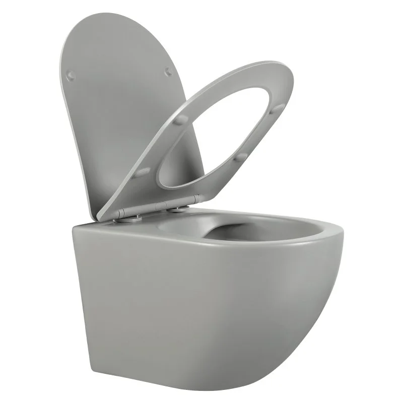 Унитаз подвесной безободковый AQUATEK ЕВРОПА AQ1901-MG 525*360*320мм, матовый серый