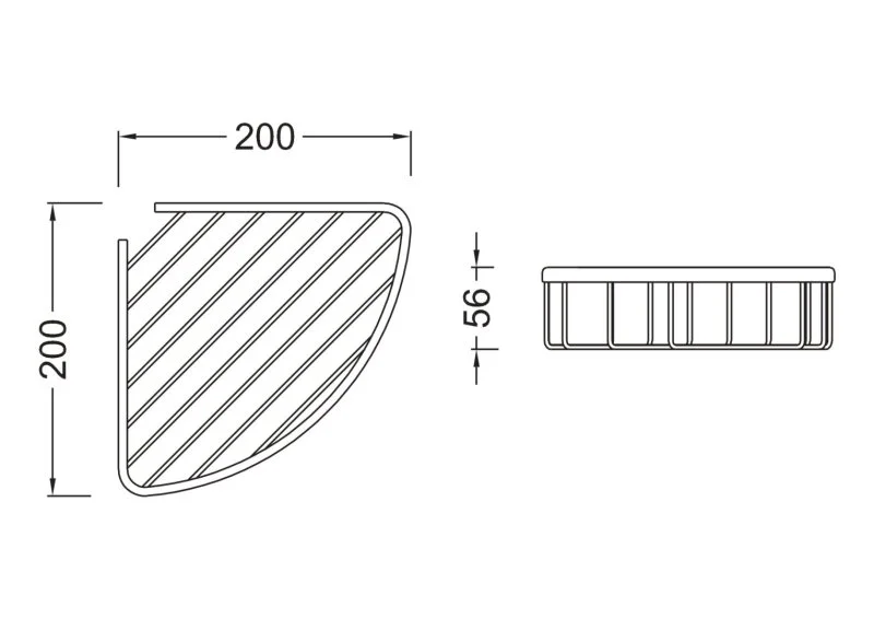 Угловая полка AQUATEK, матовый черный AQ4906MB