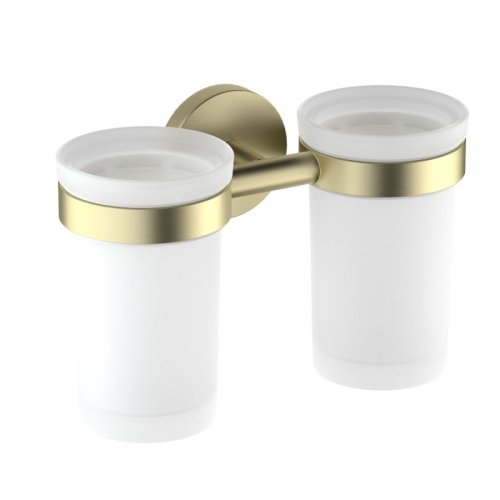 AQ4117BG ЕВРОПА стакан с держателем двойной, шлиф. золото