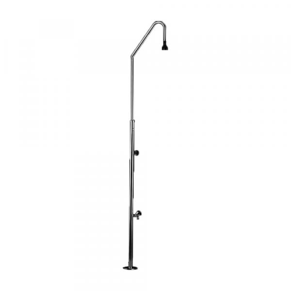 Душевая стойка уличная для 1 пользователя с винтовыми кранами и изливом для мытья ног Nofer 13419.B